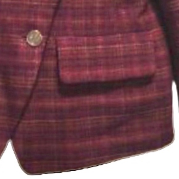 Wool Tweed Coin-Button Velvet Collar Jacket - Picture 8 of 11
